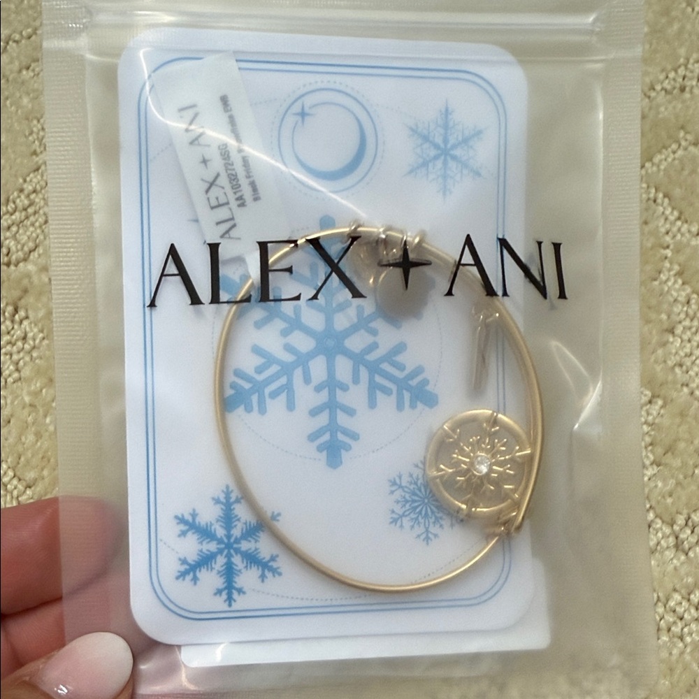 Alex and Ani Gold Snowflake Charm Bangle